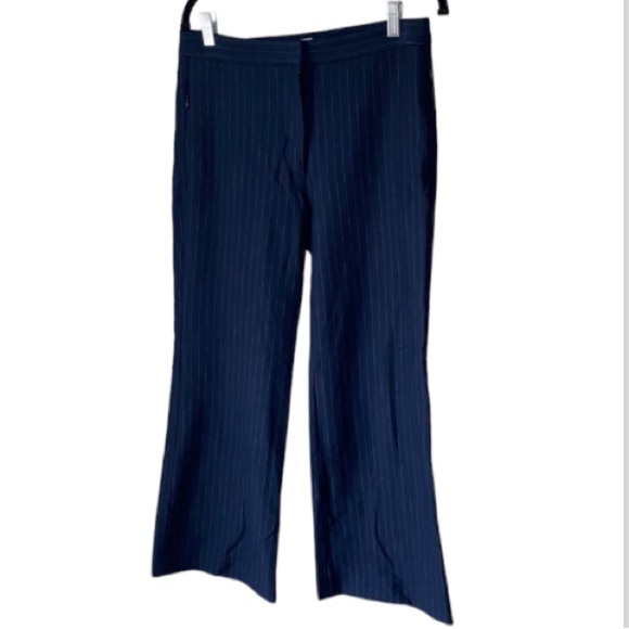 Tibi pinstriped pants navy‎ blue wide leg stretch size 6
Zippered side - Picture 1 of 5